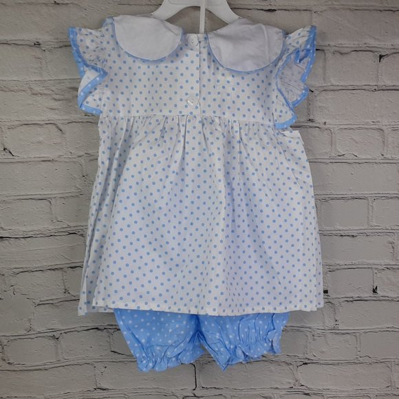 'EVERLASTING HEIRLOOM' SCALLOP NECK EMBROIDE CUPCAKE TOP & BLOOMER 2-PIECE SET - Picture 4 of 14